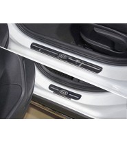 Накладки на пороги (лист зеркальный логотип KIA) 4шт