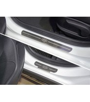 Накладки на пороги (лист шлифованный логотип KIA) 4шт