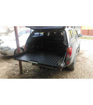 Платформа грузовая выкатная Mitsubishi L200 (2006-2014, двойная кабина, короткий кузов) некрашенная, серебристая