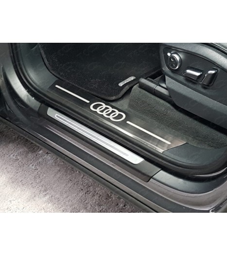 Накладки на пороги (лист шлифованный логотип audi)