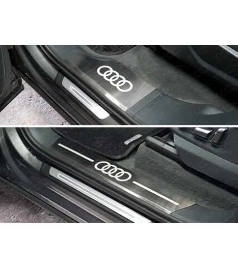 Накладки на пороги (лист шлифованный логотип audi)