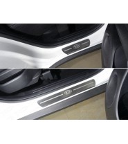 Накладки на пороги (лист шлифованный логотип Kia) 4шт